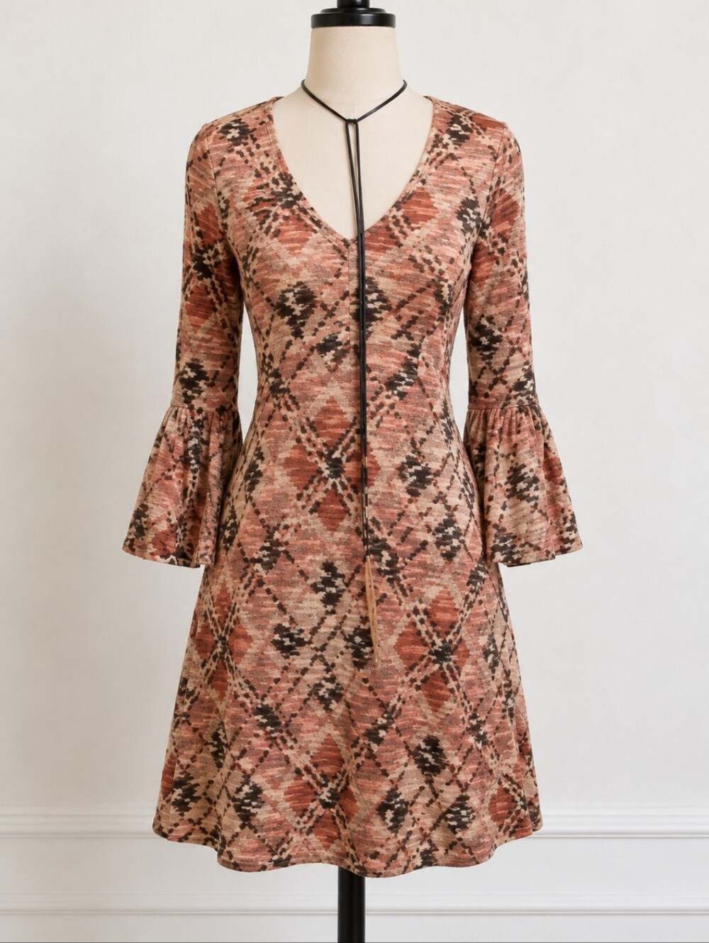 Anthropologie Maeve Bell Sleeve Dress Erina Boho Dress Size XS Knit Mini Dress